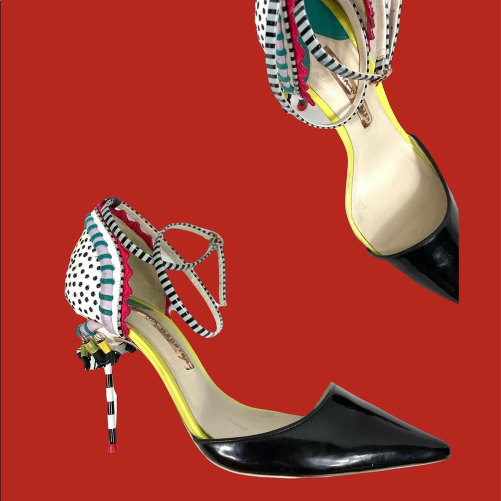 Multi color Sophia Webster Solange tassel fringe  leather pumps size 40